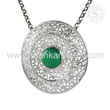 Nova chegada Graciosa Green Onyx Gemstone Pingente Handmade 925 Sterling Silver Jewelry Jóias Jaipur Handmade